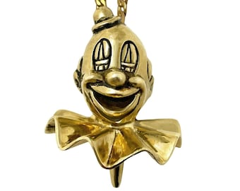 Clown Necklace         gold silver jewelry horror oddity