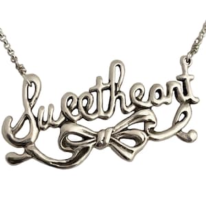 Sweetheart Necklace         silver gold nameplate