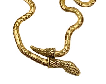 Collar de cadena de serpiente serpiente de oro