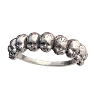 Doll Head Ring         eternity silver gold odd oddity creepy cute