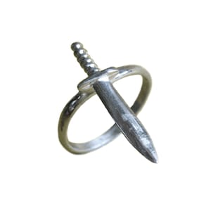 Sword Ring    silver gold stacking jewelry