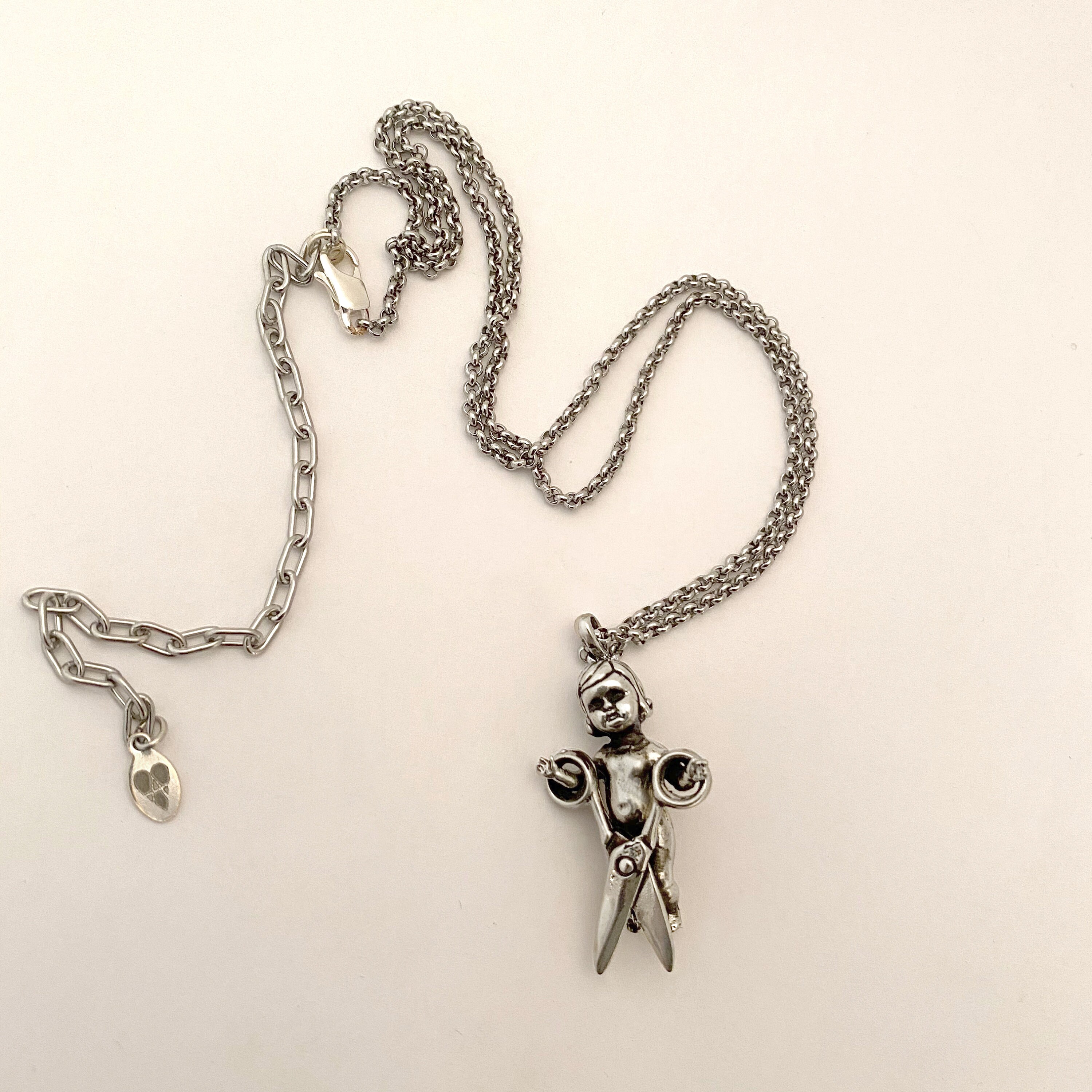 Baby Doll Necklace with Scissors silver Oddity Odd gold Etsy