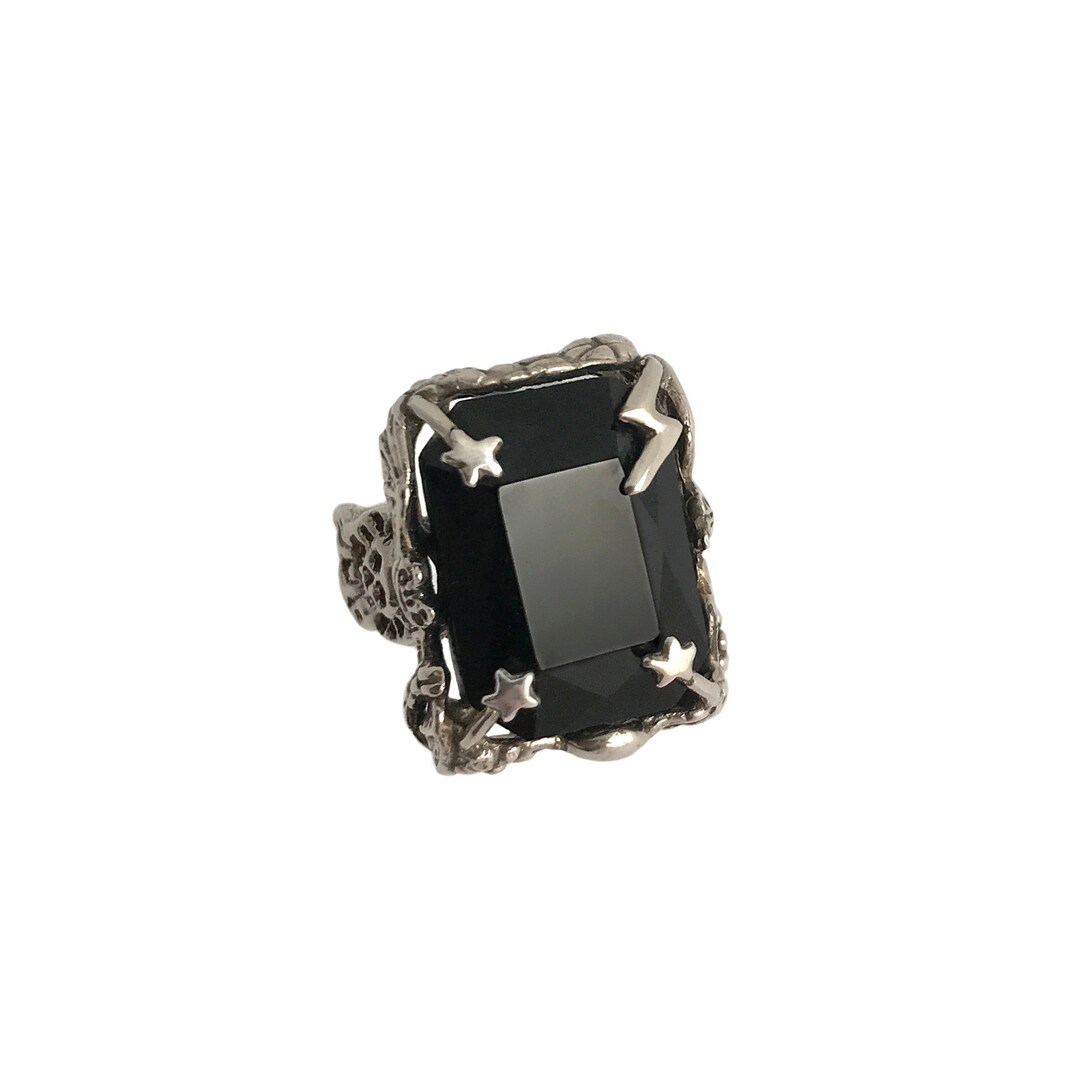 Bowie Ring in Black Bat Snake Star Lightning Onyx Pink Gold Silver - Etsy