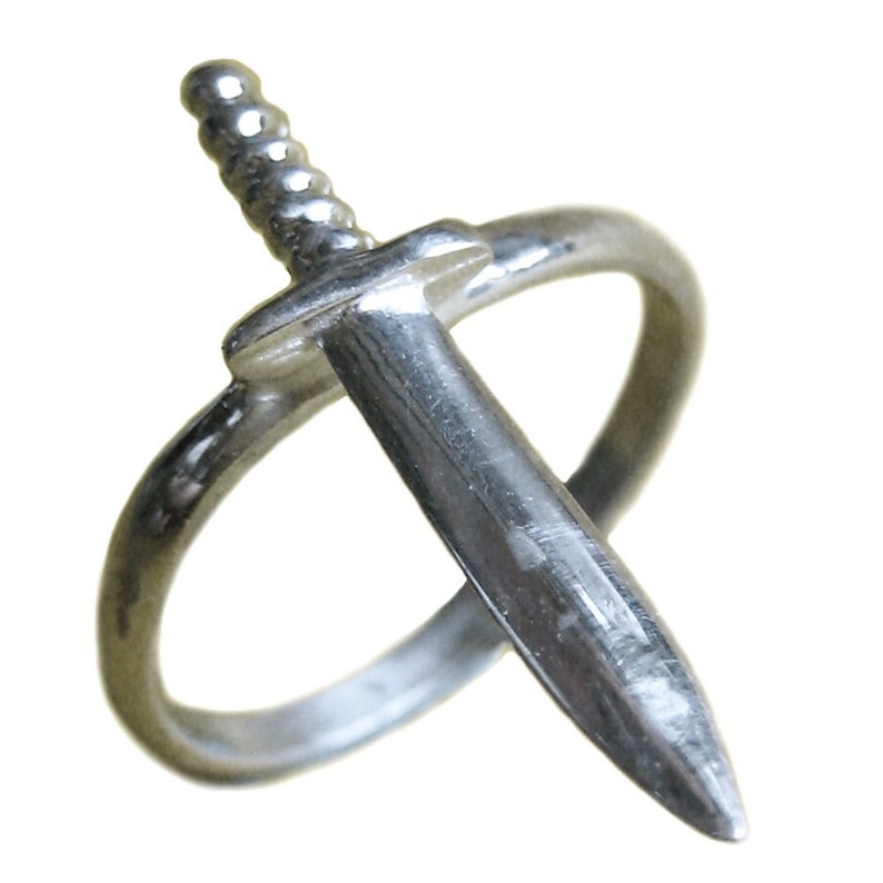 Sword Ring silver gold stacking jewelry image 4