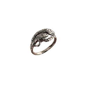 Snake Ring two heads headed silver gold serpent conjoined image 2