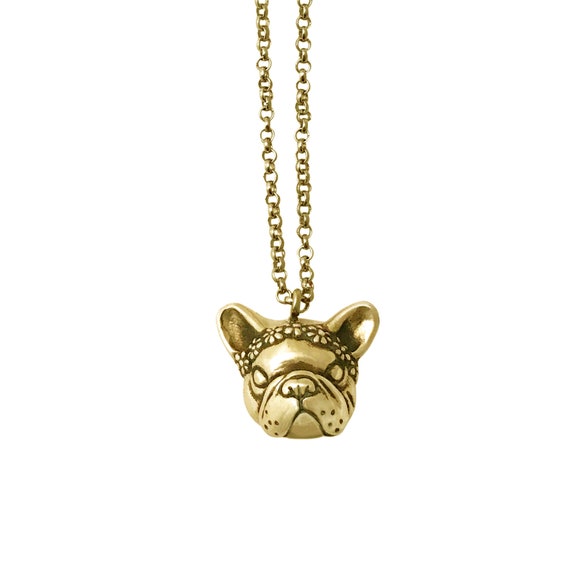 gold french bulldog necklace