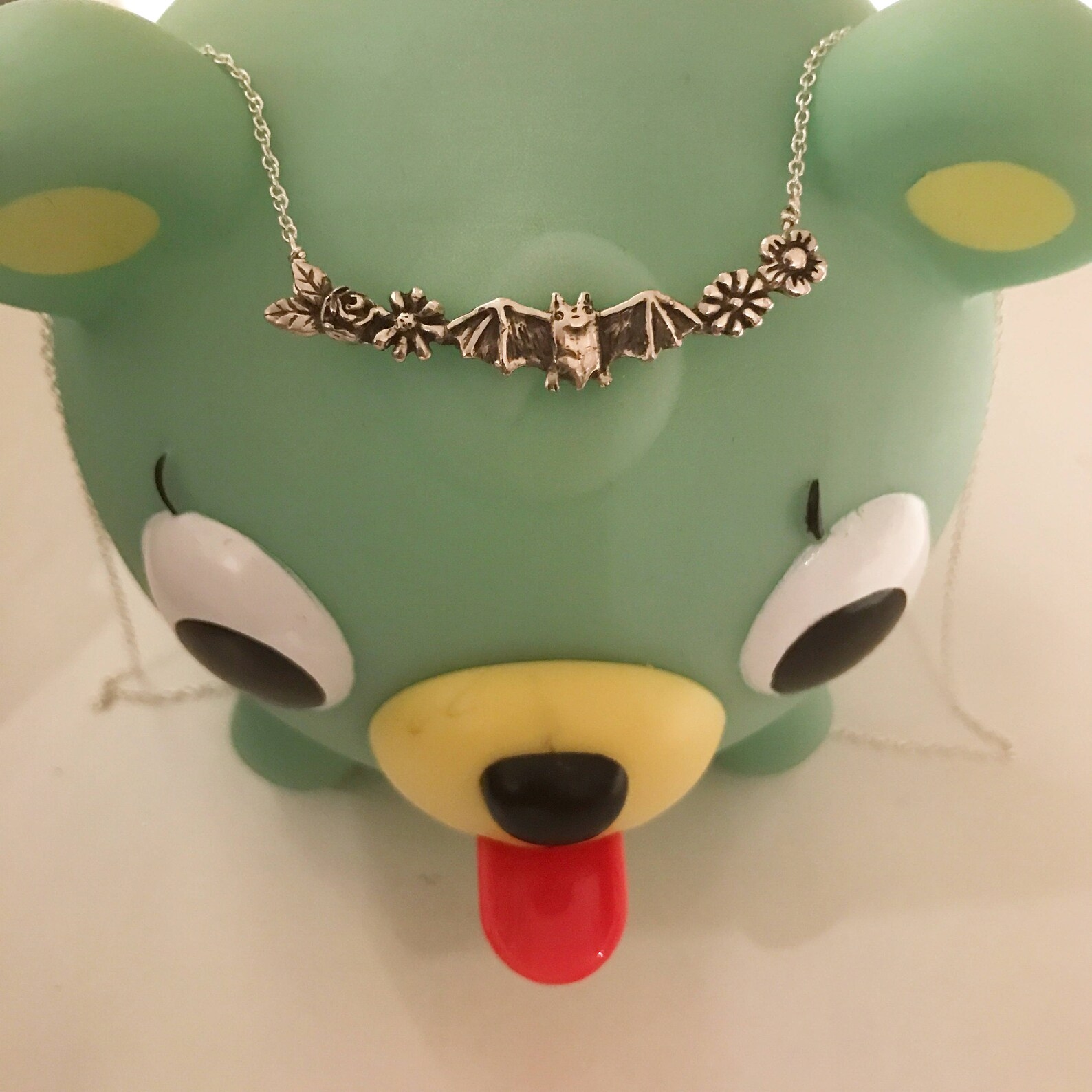 Bat & Flowers Necklace Silver Gold Jewelry Garland Jewelry Etsy