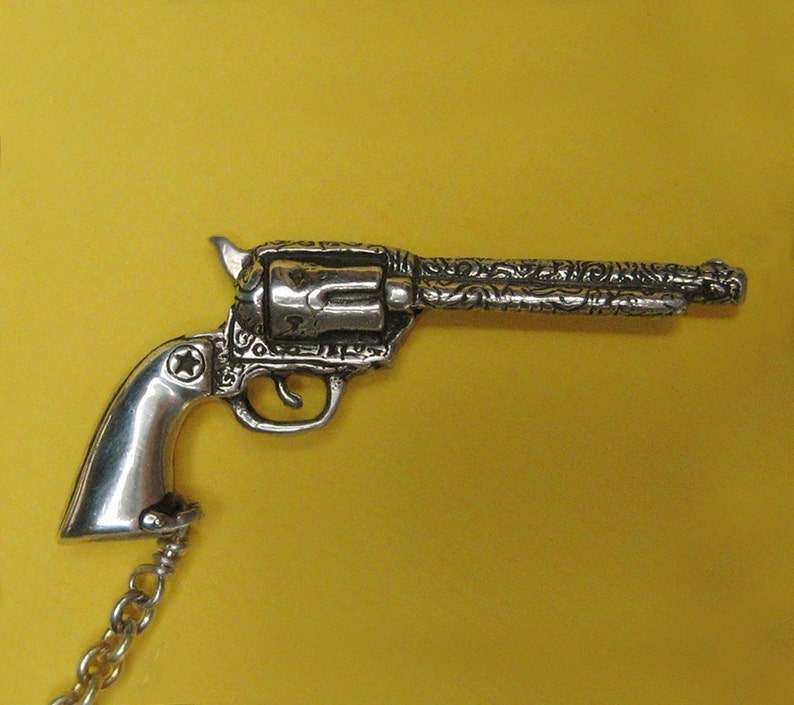 Gun Necklace Holster Pendant Charm Silver Gold Jewelry Etsy