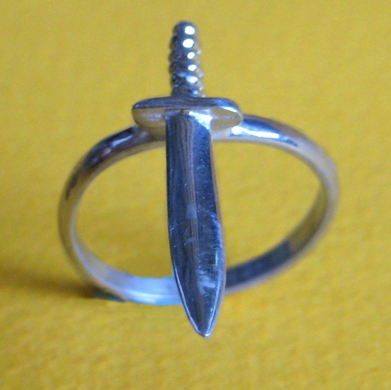 Sword Ring silver gold stacking jewelry image 3