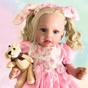 Handmade Reborn Baby Doll: Lifelike Blonde Girl, Soft Vinyl Skin