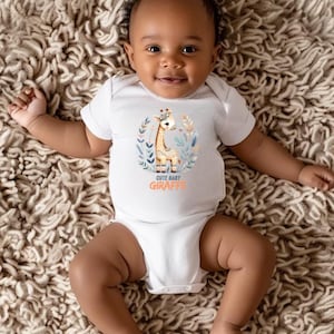 Giraffe Baby Onesie – Cute Animal Bodysuit, Zoo Theme Outfit, Unisex Infant Clothes, Baby Shower Gift, Newborn or Toddler Apparel