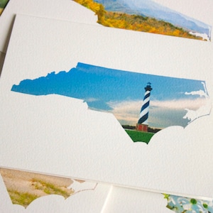 North Carolina Fotografie Notizkarten Set - NC Form Fine Art Stationär, leere Notizkarten, Teerabsatz Zustand