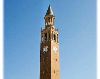 UNC-Chapel Hill Bell Tower en automne, Caroline du Nord photographie - UNC-CH, impression d'art ou jeu de cartes de correspondance College Home Decor