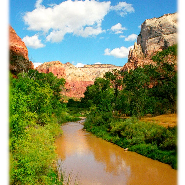 Virgin River - Zion National Park Photography, Southwestern Home Decor Fine Art Print or Note Cards