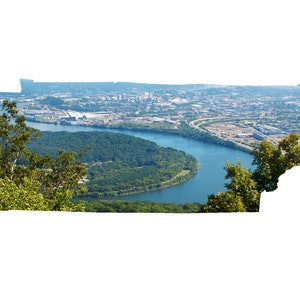 TN Shape - Chattanooga en Tennessee River - Tennessee Photography Home Decor Fine Art Print of Notitiekaarten