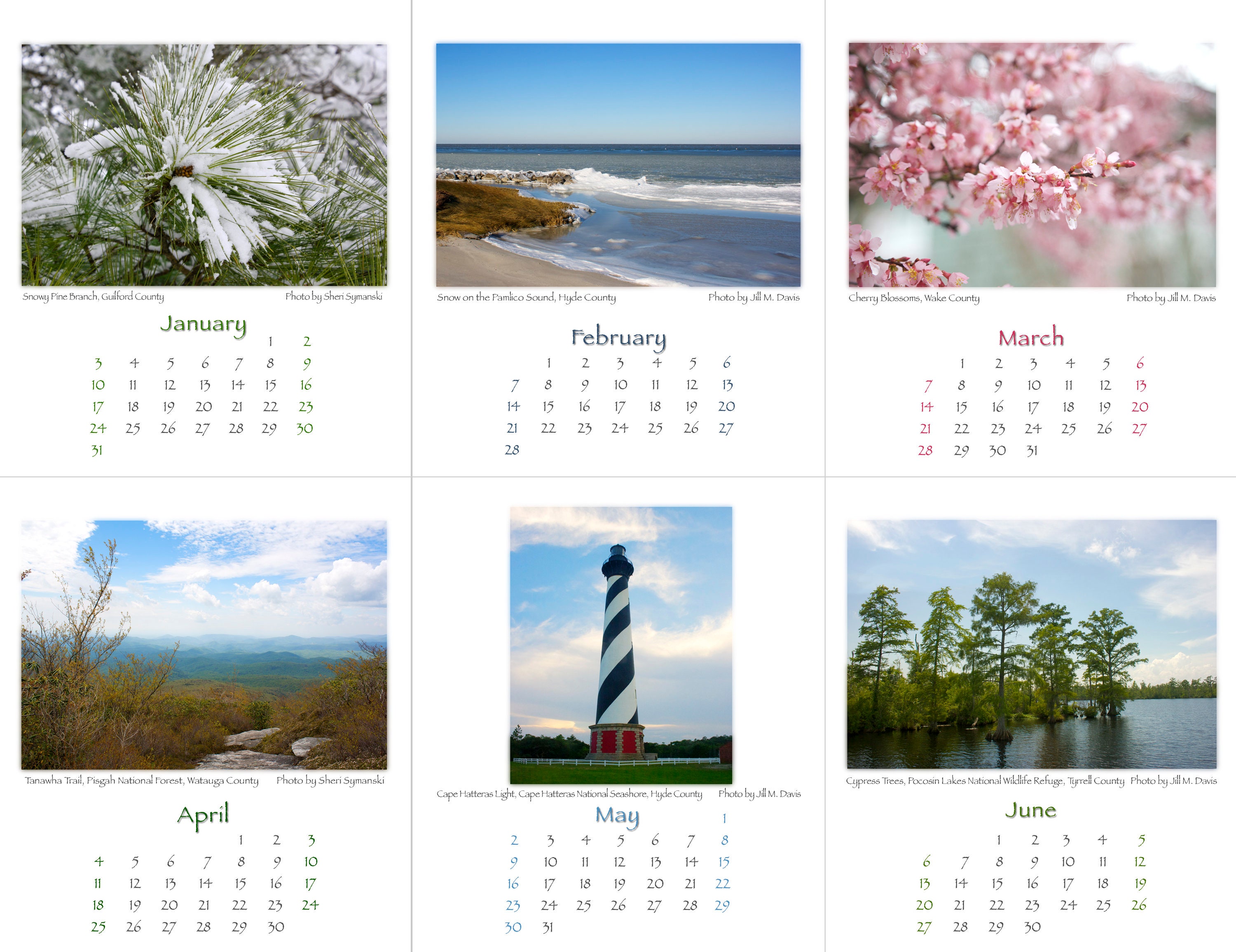 SALE NC Seasons 2021 Calendar North Carolina Nature Etsy