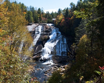 High Falls, DuPont State Park, North Carolina Photography - Waterfalls, Mountains Home Decor Fine Art Print or Note Card Set