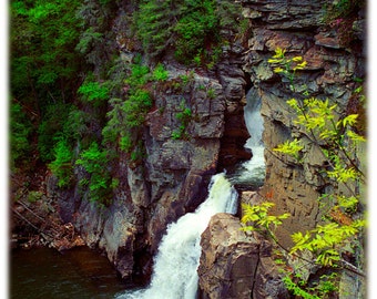 Linville Falls, Blue Ridge Mountains, North Carolina Photography - Waterfall, Scenic Appalachian Home Decor Fine Art Print or Note Cards