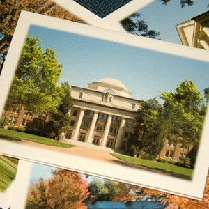 Davidson College Notizkarten - Set von 4 verschiedenen Sehenswürdigkeiten - Universität Fotografie, Kunst Briefpapier