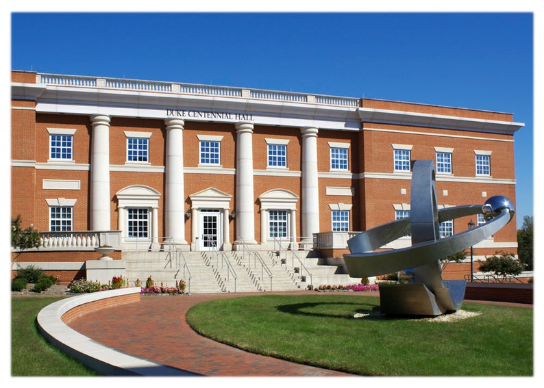 UNC Charlotte Duke Centennial Hall North Carolina fotografie, collegiale Home Decor Fine Art Print of notitiekaarten afbeelding 1