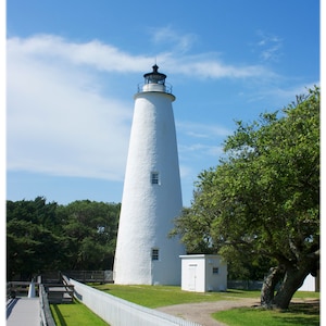 Ocracoke Light, Outer Banks - North Carolina Photography, Beach, Lighthouse, Nautical Home Decor - Fine Art Print or Note Card Set