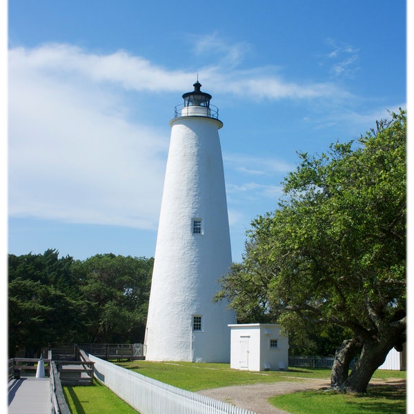 Ocracoke Light, Outer Banks - North Carolina Photography, Beach, Lighthouse, Nautical Home Decor - Fine Art Print or Note Card Set
