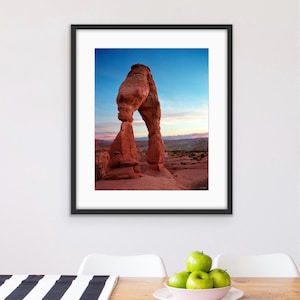 Delicate Arch at Sunset, Utah Photography - Red Rocks, Southwestern Home Decor Fine Art Print or Note Cards