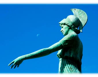 UNC Greensboro Minerva en de maan, North Carolina Photography - UNCG Home Decor Fine Art Print of notitiekaartenset