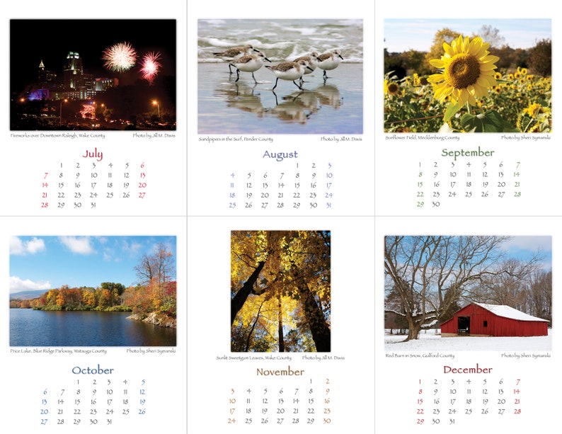 NC Seasons 2024 Calendar North Carolina Nature Photography Calendar