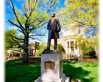 UNCG Charles McIver-standbeeld, fotografie North Carolina - UNCG Home Decor Fine Art Print of notitiekaartenset