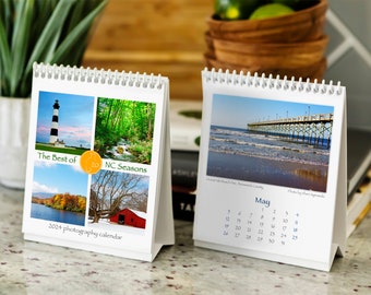 Sale - 1/2 Off! NC Seasons 2024 Calendar - North Carolina Nature Photography Calendar, Spiral Bound Desk Calendar