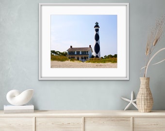 Cape Lookout Light Station, Outer Banks, North Carolina Lighthouse Photography - Beach, Coastal, Nautical Home Decor Art Print or Note Cards