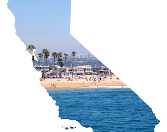 CA Map Art - Newport Beach