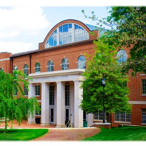Davidson College Alvarez College Union - Fotografia do campus da Carolina do Norte, impressão de belas artes ou cartões de nota para decoração de casa universitária