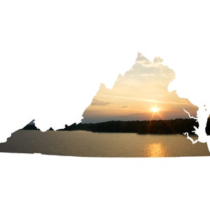 VA Shape - Chickahominy River Sunset - Virginia Photography Home Decor Fine Art Print or Note Cards
