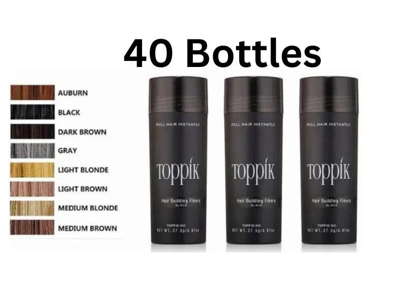 Toppik Dark Brown Black Medium Brown Grey Light Blonde Medium Blonde 27.5g Toppik Hair Building & Thickening Fiber