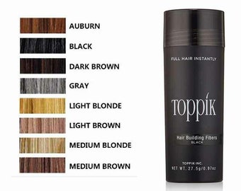 Toppik Châtain foncé Noir Châtain moyen Gris Blond clair Blond moyen 27,5 g Toppik Fibres coiffantes et épaississantes