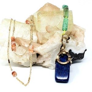 Lapis Pendant Beaded Necklace