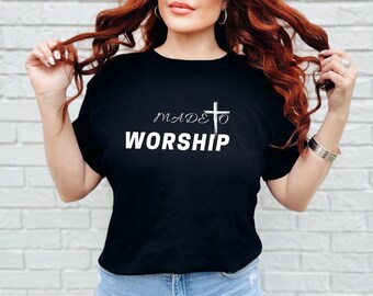 Christian Made to Anbetung T-Shirt Unisex T-Shirt christlichen Kleid Jesus Kreuz Männer und Frauen Kirche Shirt anbeten