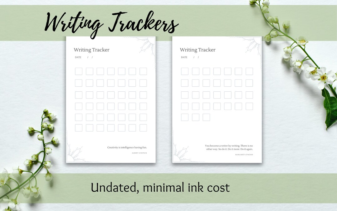 Writing Tracker, Word Count Tracker, Monthly Tracker, Writing Printables A4 - Etsy
