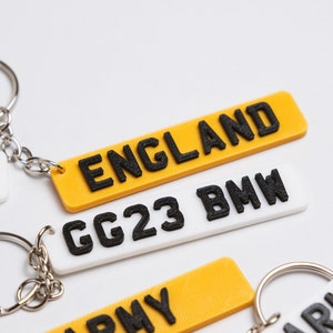 Gepersonaliseerde 3D-sleutelhanger nummerplaat - naamsleutelhanger - kentekenplaatnummer auto - nieuwe bestuurder - registratie, cadeau voor nieuwe bestuurder