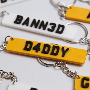 Key Ring Plastic Personalised 3D LED Number Plate Keyring - 7 - Foto 13