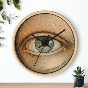 Small Wood Wall Clock Unique Funny Weird Wall Art Vintage Retro Home Office Decor Housewarming Birthday Wedding Gift for Him Her Men Women