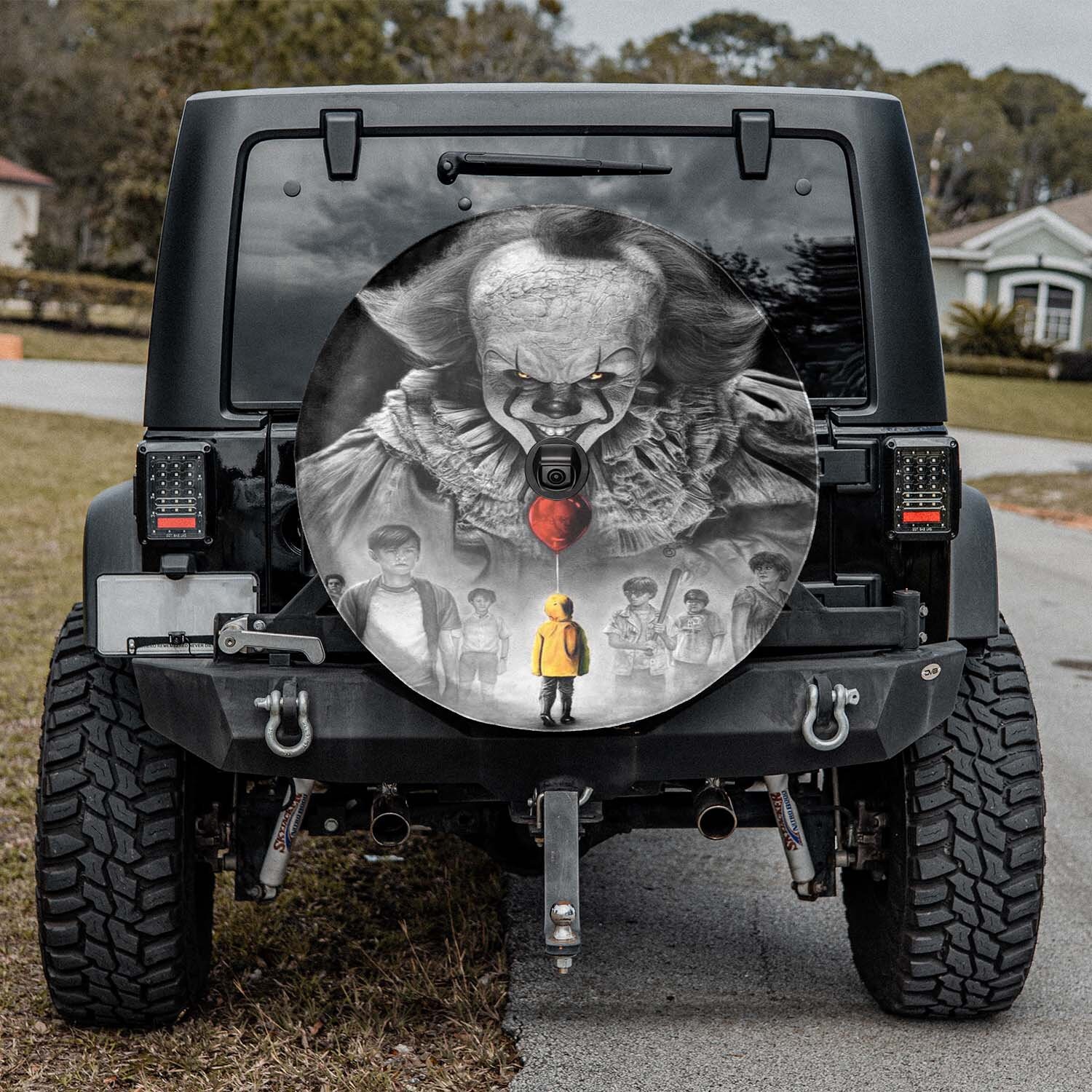 Horror Red Balloon Halloween Spare Tire Cover