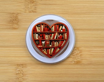 Romance Heart Shelf Magnetic Grip | Kindle & Phone Holder, Compatible With MagSafe Devices