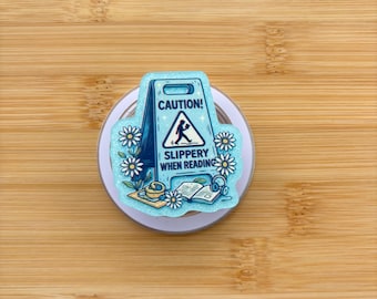 Caution, Slippery When Reading Magnetic Grip | Kindle & Phone Holder, Compatible With MagSafe Devices