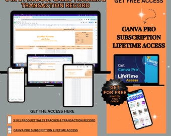 Tracker & Transaction Record with FREE Canva Pro Lifetime Access