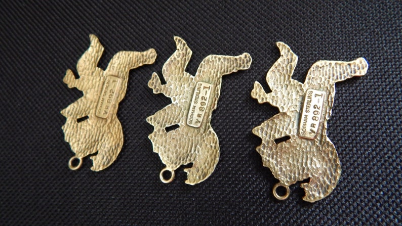 Valentine/'s Day Ornament Gorham Silver Gold Vermeil 3 PC Pendant Cherubs Charm