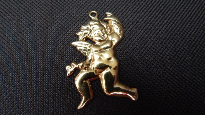 Valentine/'s Day Ornament Gorham Silver Gold Vermeil 3 PC Pendant Cherubs Charm