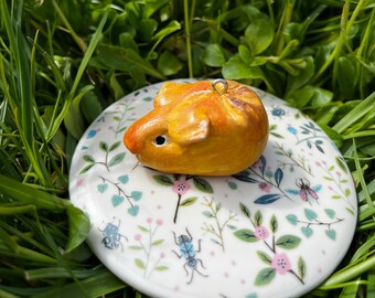 Handmade Clay Guinea Pig Figurine: Adorable Bread Shape, Funny Pendant, and Charming Fidget